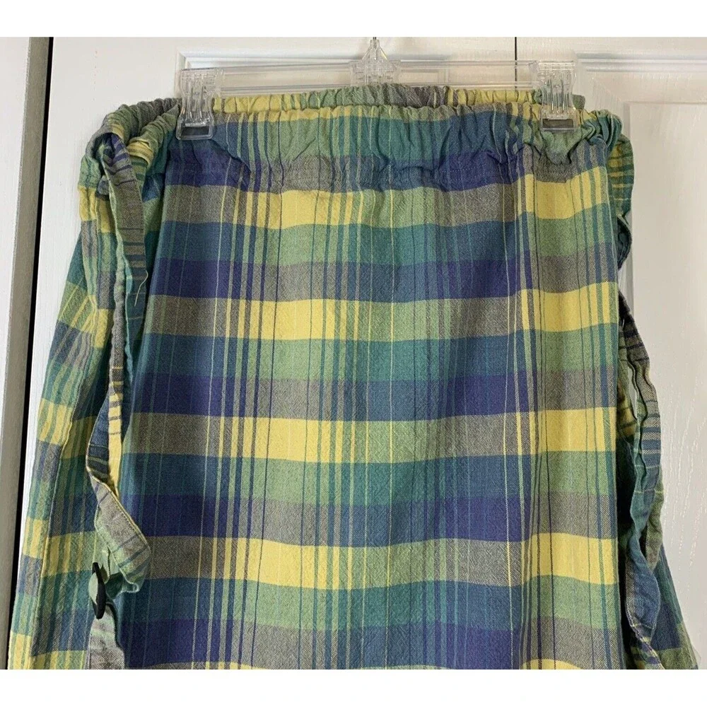 Vintage Laundry Bag 100% Cotton Green/Yellow Plaid 32